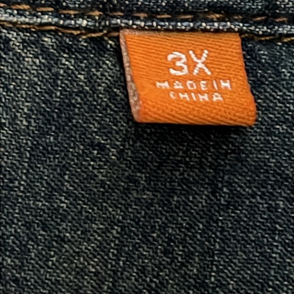 Robert Comstock Vertical Men's Blue Denim Shirt Jacket Snap Closures Distressed - Picture 9 of 16